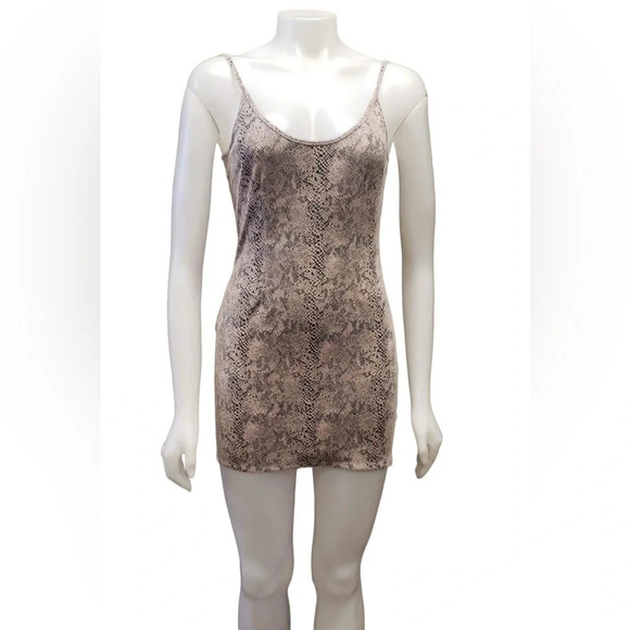 Meshki Snake Skin Print Mini Dress Size Medium - Picture 3 of 14